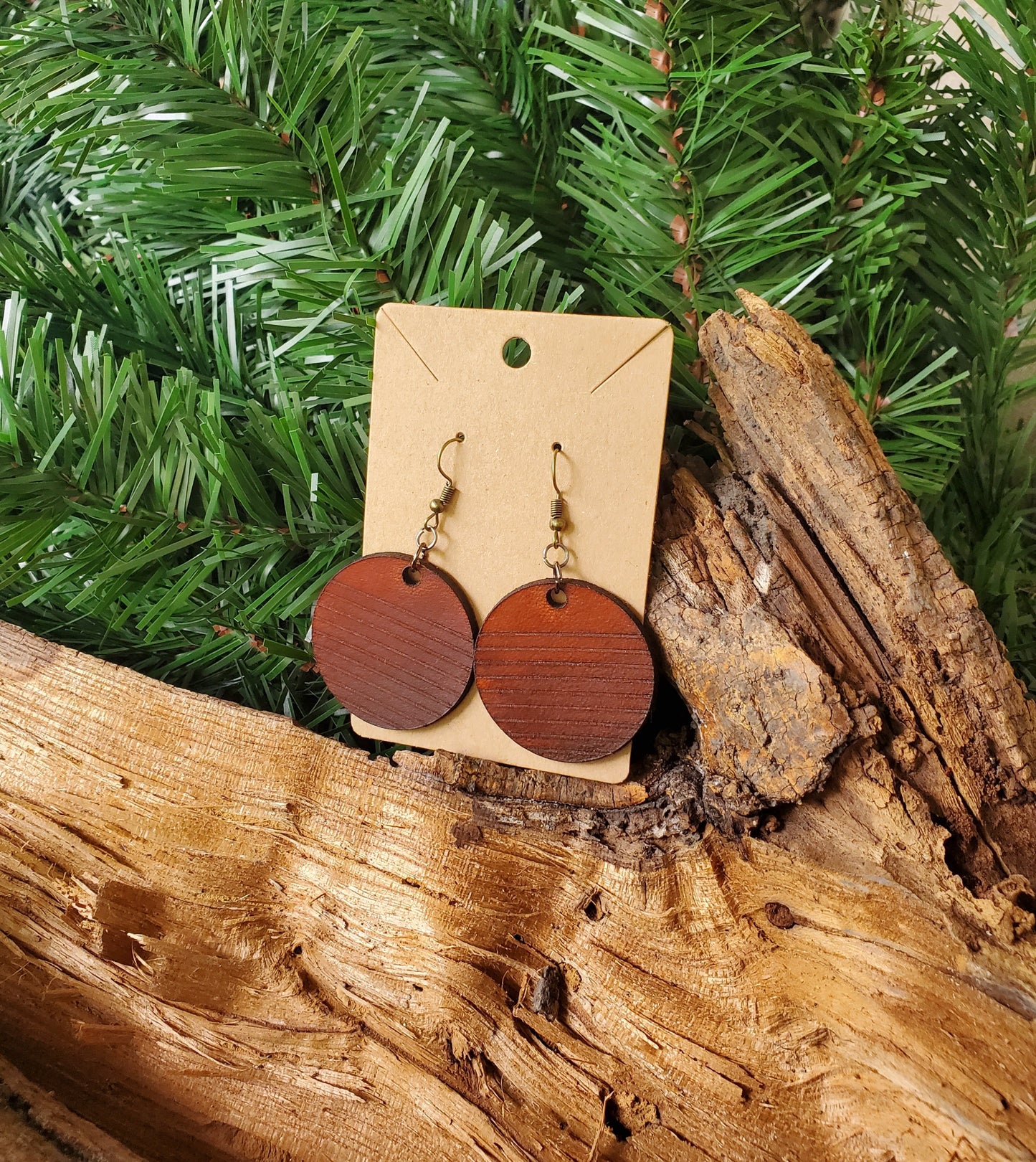 Round Leather Earrings