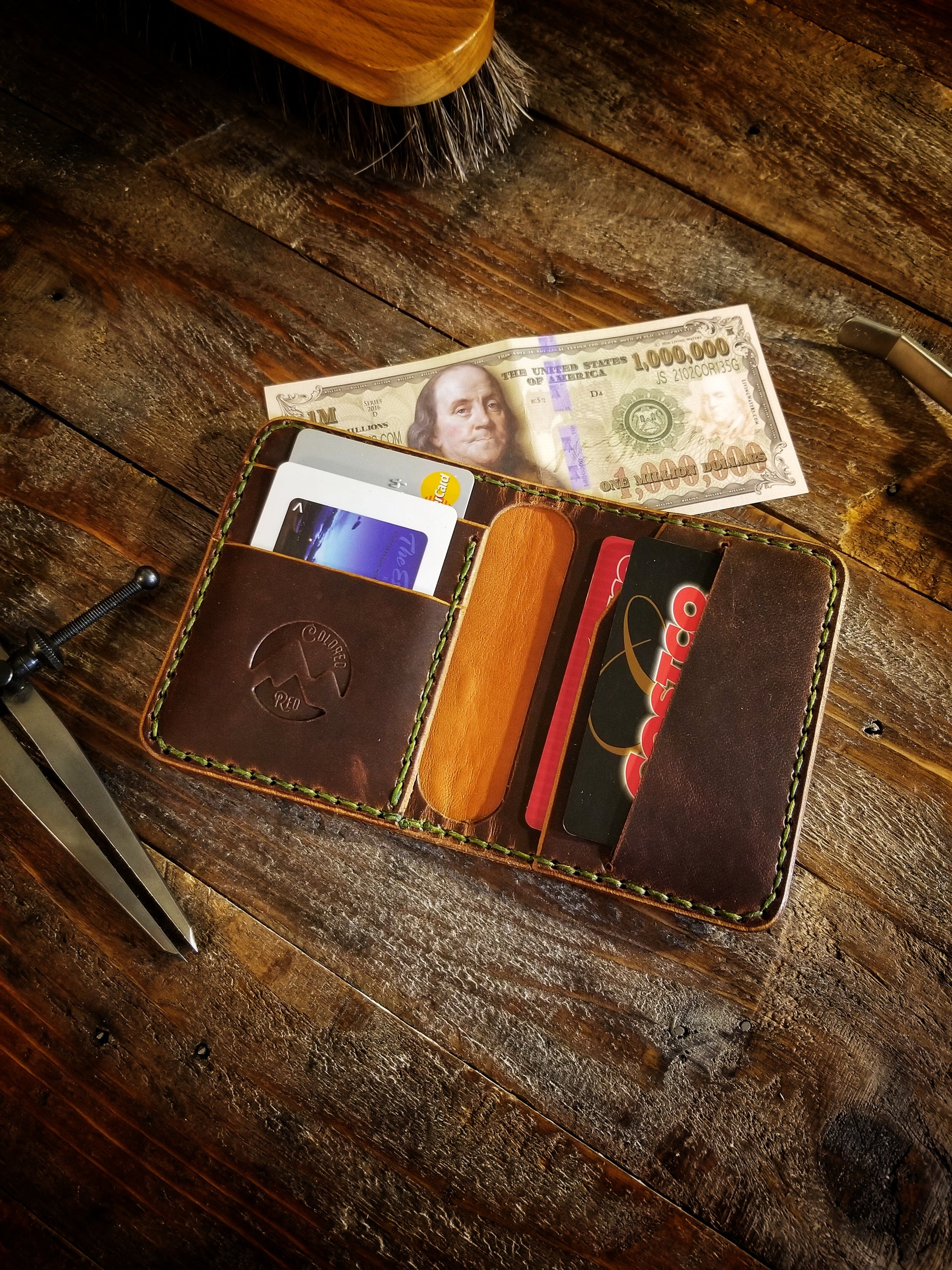 Front Pocket Wallet Red Leather Wallet for Men Handmade -  UK