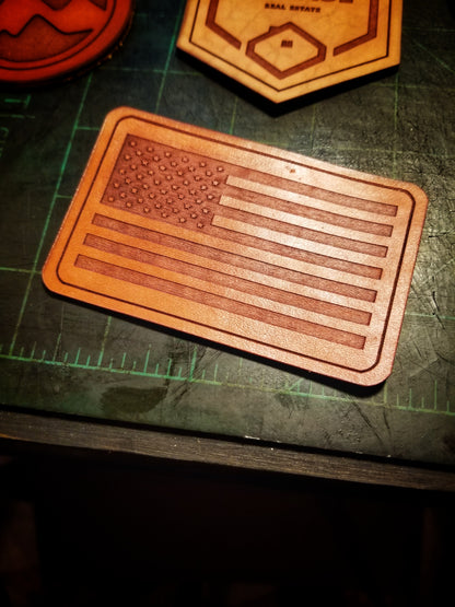 Patriotic flag leather patch hat