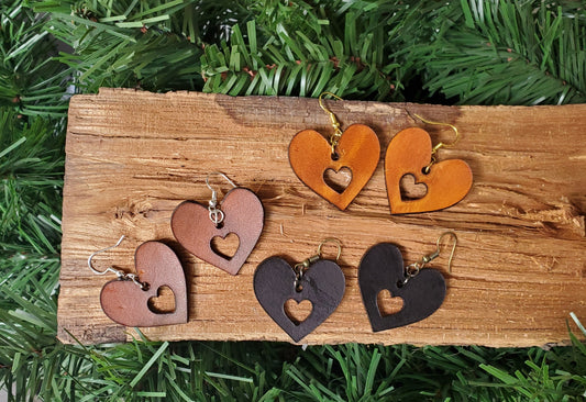 Heart Leather Earrings