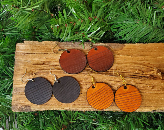Round Leather Earrings